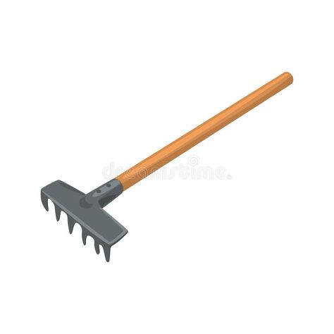 Garden rake, agriculture tool cartoon vector Illustration. Isolated on a white b #Sponsored , #AD, #Affiliate, #agriculture, #Garden, #Isolated, #tool Agriculture Tools, Farming Tools, Agricultural Tools, Vegetable Cartoon, Garden Rake, Bow Wallpaper, Farm Tools, Printed Backgrounds, Backdrops Backgrounds