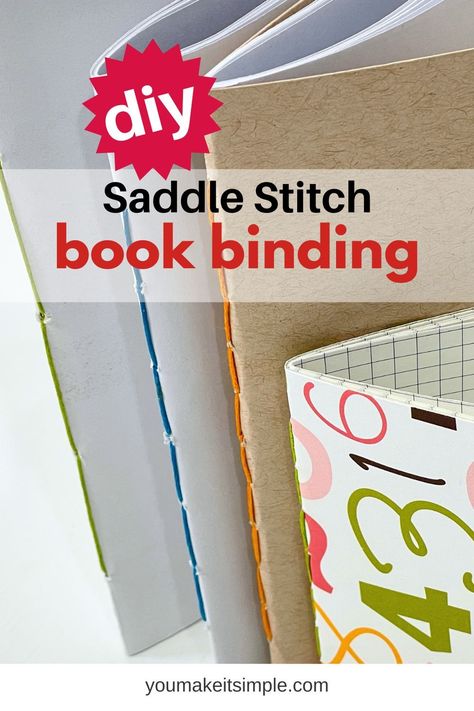 DIY Book Binding - Saddle Stitch How To Stitch A Book Binding, Diy Book Binding Methods, Diy Pocket Notebook, Booklet Binding, Diy Booklet, Book Binding Glue, Book Binding Methods, Planner Ideas Printables, Binding Methods