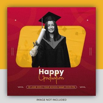 Hassanaasi001 | Freepik Happy Graduation Day, Graduation Poster, Social Media Post Template, Happy 30th, Happy Graduation, Graduation Day, Post Templates, Media Post, Social Media Post