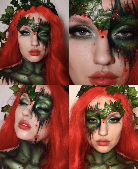 Makeup Horor, Ivy Makeup, Poison Ivy Makeup, Ideas Disfraz, Poison Ivy Halloween Costume, Cool Couple Halloween Costumes, Disney Princess Makeup, Ivy Costume, Poison Ivy Costumes