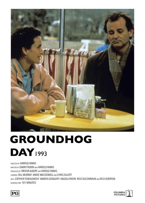 Groundhog Day Movie Poster, Groundhog Day Poster, Groundhog Day Aesthetic, Groundhogs Day Movie, Fear Moodboard, Cinema Journal, Ground Aesthetic, Groundhog Day Movie, Groundhogs Day