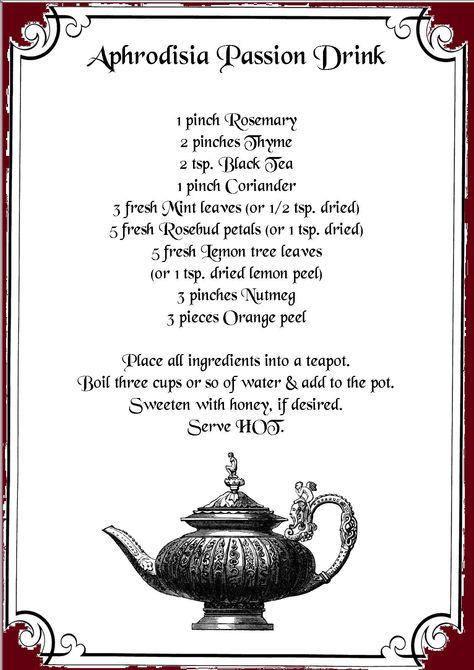 Wiccan Tea Recipes, Witchy Teas, Tea Spells, Tea Healing, Witch Recipes, Tea Magic, Tea Blends Recipes, Kitchen Witch Recipes, Witchy Kitchen