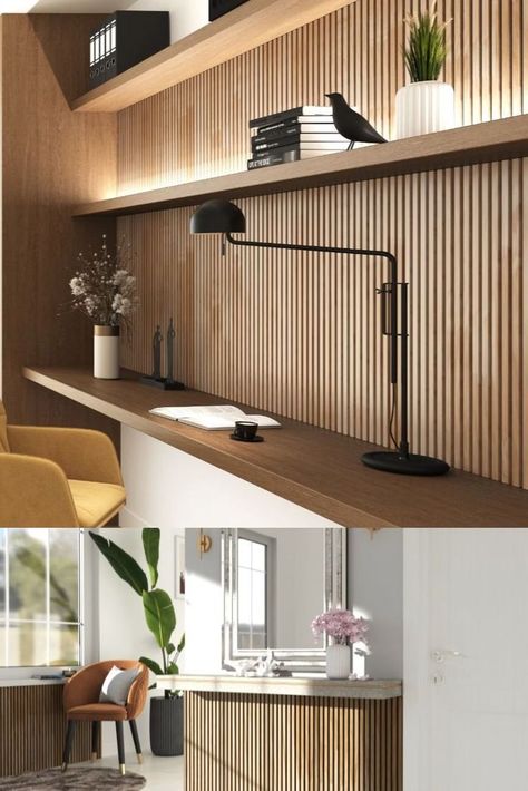 Attractive Picket Slat Panels Designs For Dwelling &amp; Workplace | Cool Ceiling Slat Wall | Dwelling Decor Concepts Wood Slat Wall Paneling, Acoustic Panels Living Room, Acoustic Panels Bedroom, Slat Panel Wall, Acustic Panels, Garage Goals, Acoustic Wall Panel, Accent Wall Panels, Wooden Panelling