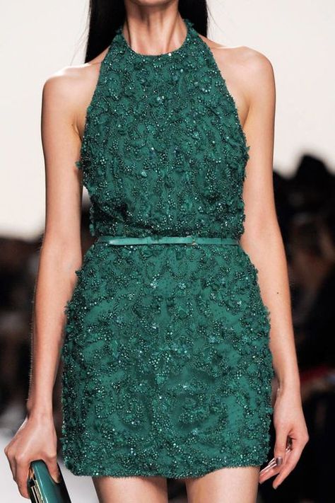 Emerald Green Cocktail Dress, Haute Couture Style, Dress Event, Ellie Saab, Elie Saab Spring, Green Cocktail Dress, Lady Like, Emerald Green Dresses, Fashion Week Spring 2014