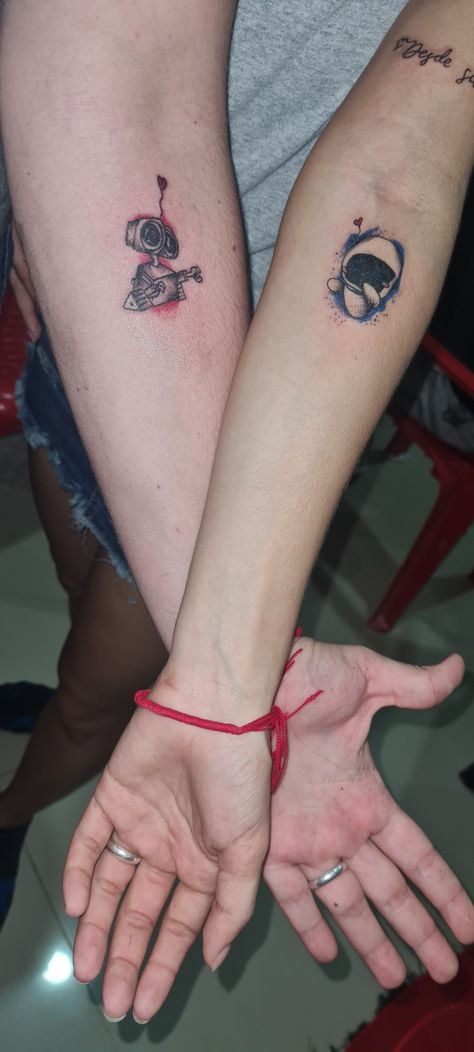 Wally Y Eva, Eva Tattoo, Walle Y Eva, Couple Tattoos, Print Tattoos, Paw Print Tattoo, Paw Print, Tattoos, Quotes