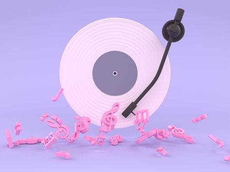 3d Music, Minimal Background, Vinyl Disc, Musical Theme, Music Party, Background Music, Boys Playing, 3d Modelling, Paper Hearts