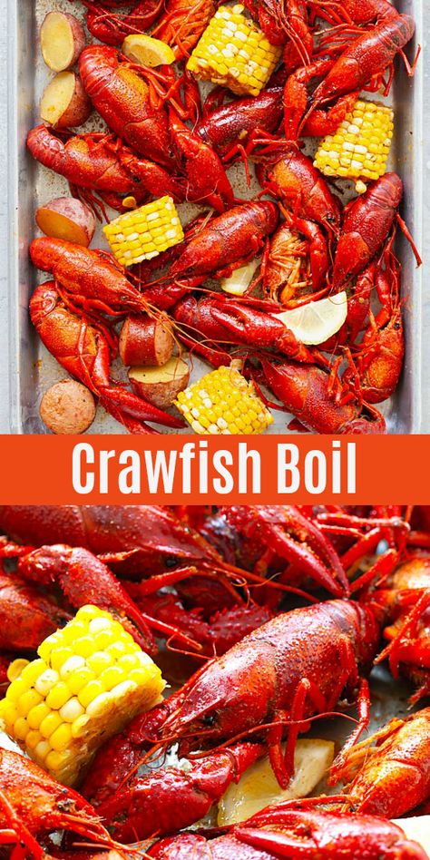 The best Crawfish Boil recipe just like how it's done in New Orleans. Made with live crawfish, Louisiana and Cajun seasonings, corn, red potatoes and smoked sausages, these crawfish are so delicious | rasamalaysia.com #crawfish #crayfish #cajun #crawfishboil #summer #neworleans #louisiana Crawfish Boil Recipe, Creole Dishes, Live Crawfish, Crawfish Pie, Crawfish Recipes, Cajun Crawfish, Louisiana Crawfish, Lemon Shrimp, Crawfish Season