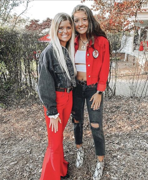 Bama Gameday Outfit, Uga Gameday Outfit, College Tailgate Outfit, Ohio State Outfit, College Football Outfits, Country Outfits Women, College Gameday Outfits, Go Dawgs, Recruitment Outfits