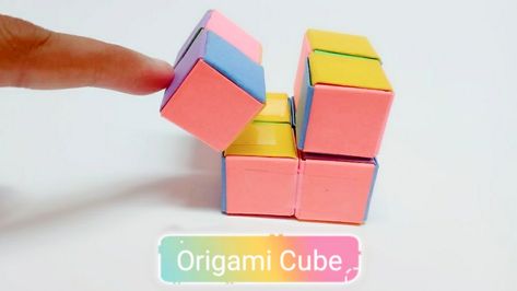 Origami Infinity Cube, Origami Cube, Infinity Cube, Paper Cube, Cute Origami, How To Make Origami, Glue Tape, Paper Diy, Diy Origami