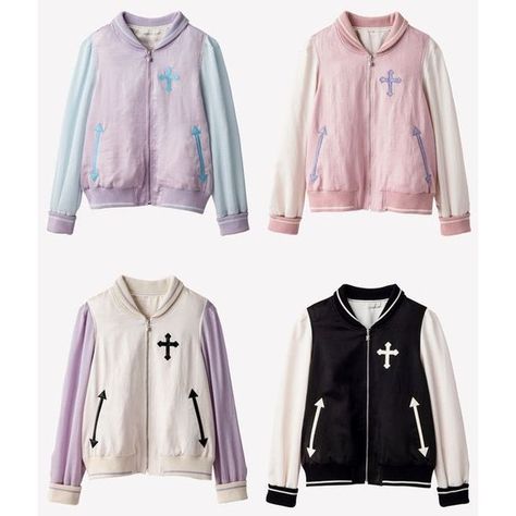 Pastel Goth ❤ liked on Polyvore featuring jackets Cross Jacket, Goth Jacket, Kawaii Purple, Goth Cross, Pastel Goth Outfits, Kawaii Pastel Goth, Pastel Goth Fashion, Kawaii Harajuku, Pastel Outfit