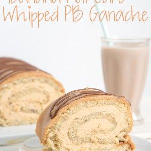 Banana Roll Cake with Whipped Peanut Butter Ganache Peanut Butter Ganache, Earthquake Cake Recipes, Butter Ganache, Whipped Peanut Butter, Swiss Roll Cakes, Moist Apple Cake, Banana Roll, Cake Roll Recipes, Boozy Desserts