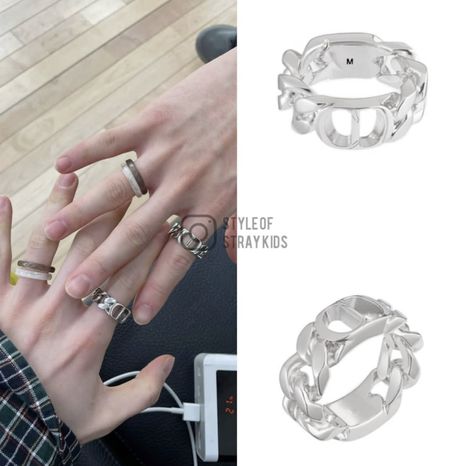 Skz Rings, Hyunlix Rings, Seventeen Ring, Jewelry Kpop, Kids Rings, Aesthetic Boy, Bullet Journal Lettering Ideas, Finger Rings, Black And White Aesthetic