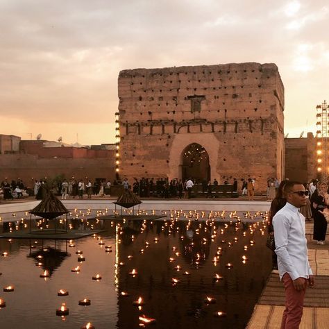 El Badi Palace Marrakech, Riad Wedding Marrakech, Wedding In Marrakech, Marrakech Wedding, Morocco Wedding, Arabic Wedding, Moroccan Wedding Decor, Marrakesh Wedding, Arabian Nights Wedding