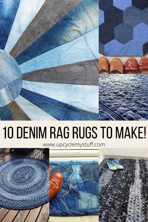 Picnic Blanket Diy, Blue Jean Rug, Rugs To Make, Denim Rag Rugs, Jean Ideas, Rag Rug Diy, Rag Rug Tutorial, Braided Rug Diy, Braided Rag Rugs