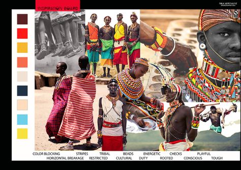 mood board fashion design samburu tribe Africa Culture Tribe Fashion Design Mood Board, Pearl Jumpsuit, Style Mood Board, Mood Board Layout, Africa Culture, Fashion Design Inspiration Board, Tribe Fashion, Mood Board Fashion Inspiration, Fashion Design Inspiration