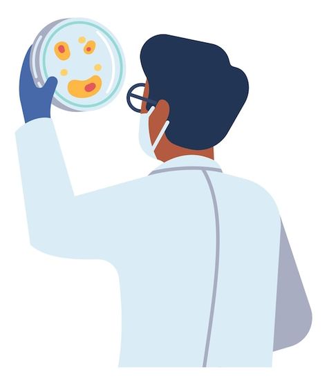 Scientist holding petri dish. man in lab... | Premium Vector #Freepik #vector #medical-analysis #microbiology #biotechnology #medical-research Laboratory Coat, Peaceful Backgrounds, Chemistry Art, Exotic Mammals, Pool Party Kids, Jungle Flowers, Petri Dishes, Branch Vector, National Clothes