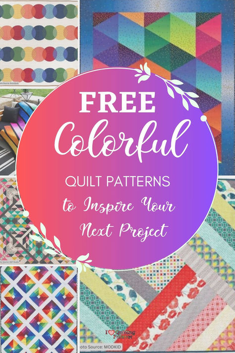 Top 10 Free Colorful Quilt Patterns (+10 Bonus Patterns For Sale) Colorful Quilts Patterns, Colorful Quilt, Colorful Quilts, Quilt Block Pattern, Easy Quilts, Quilt Patterns Free, Pattern Blocks, Quilting Projects, Traditional Design