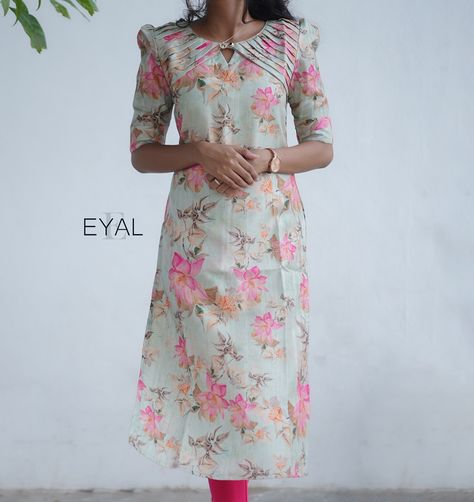 E- 1188 Semi tussar kurti with neck detailing (with lining) Sizes: XS to XL Mild soap handwash and steam ironing is recommended Dm for orders and price Colour may slightly vary due to lighting Model Size -Xs [kurti, festive, maxi, co ord, kurta sets, regular wear, casual wear, office wear, style, marriage] #kurti#casulakurti#dailywearkurti#smallbusiness#officewearkurti#officewearstyle#kurtisofeyal#festivekurtis#kurtidesign#kurtis #kurticollection#kurtifashion#kurtistyle#eyaldesignings... A Line Kurti Designs Latest Cotton, Colour Kurti Designs, Casual Kurti Outfits, Cotton Dress Design, A Line Kurti Designs, Long Kurta Designs, Dress Designs For Stitching, Silk Kurti Designs, Salwar Neck Designs