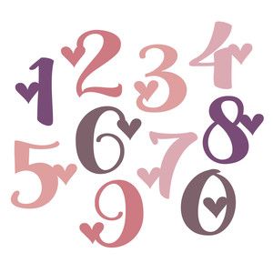 Silhouette Design Store - View Design #119882: valentine number set Fancy Numbers, Top Fonts, Number Font, Fonts Numbers, Romantic Fonts, Number Fonts, Bullet Journal Font, Lettering Alphabet Fonts, Creative Lettering