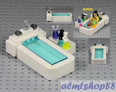 W/ Shampoo, Soap Bottle & Flask. 100% Original LEGO Parts. Item Condition. Lego Bathtub, Mallory Grace, Custom Lego Sets, Lego Diy Crafts, Easy Lego Creations, Minecraft Lego, Lego House Ideas, David Cook, Instructions Lego