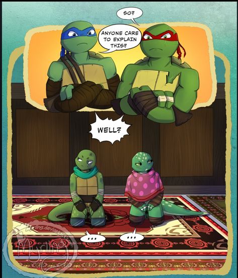 Ninja Turtles Oc, Tmnt Next Gen, Leo X Raph, Tmnt Kids, Teenage Turtles, Tmnt Leo, Turtle Tots, Tmnt Comics, Teenage Mutant Ninja Turtles Artwork