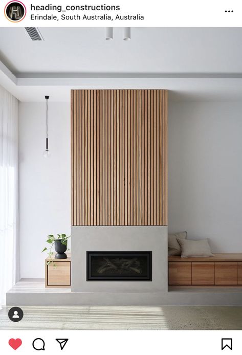 Fireplace Feature Wall, Wooden Fireplace, Living Room Decor Fireplace, The Modern House, Fireplace Remodel, Loft House, Wood Fireplace, Home Fireplace, Fireplace Wall