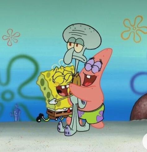 Spongebob Trio Pfp, Spongebob Trio, Trio Pictures Cartoon, Famous Trios, Iconic Trios Cartoon, Cartoon Trios, Spongebob Patrick And Squidward, Patrick And Squidward, Iconic Trios