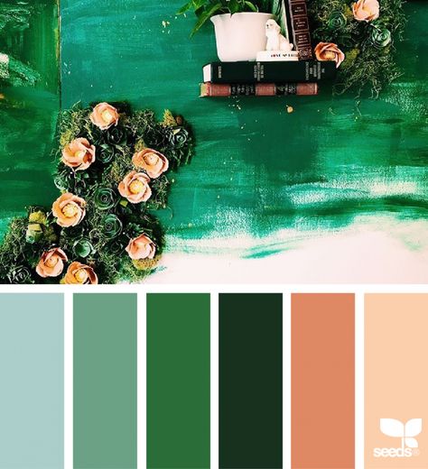 Color Collect | design seeds | Bloglovin’ Design Seeds Color Palette, Seeds Color Palette, Today's Inspiration, Class Inspiration, Jade Green Color, Green Color Combinations, Seeds Color, Green Interior Design, Color Schemes Colour Palettes