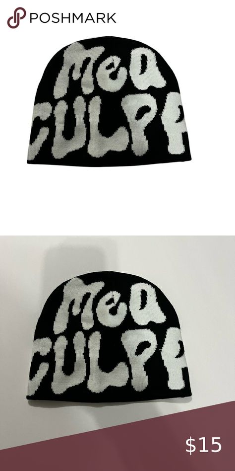 Mea Culpa Beanie NWOT Mea Culpa Beanie, Culpa Beanie, Weather Design, Aesthetic Fit, Streetwear Collection, Urban Aesthetic, Head Shapes, Bold Fashion, Winter Wardrobe