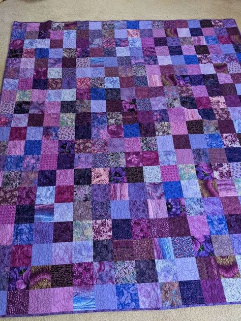 Purple Patchwork Quilt, Purple And Yellow Quilt, Purple Quilts Ideas, Dorm Themes, Navy Blue Quilt, Purple Quilt, Yellow Quilts, Purple Quilts, Memory Quilt