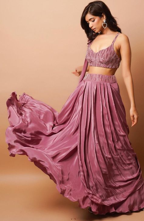 Buy Designer Onion Pink Lehenga Set, Indo Western Drape Lehenga and Blouse, Indian Lehenga Set, Sleevesless Blouse & Drape Style Lehenga Saree Online in India - Etsy Onion Pink Lehenga, Onion Colour, Blouse With Lehenga, Drape Lehenga, Sweetheart Neck Blouse, Sequin Lehenga, Embroidered Bustier, Onion Pink, Lehenga For Women