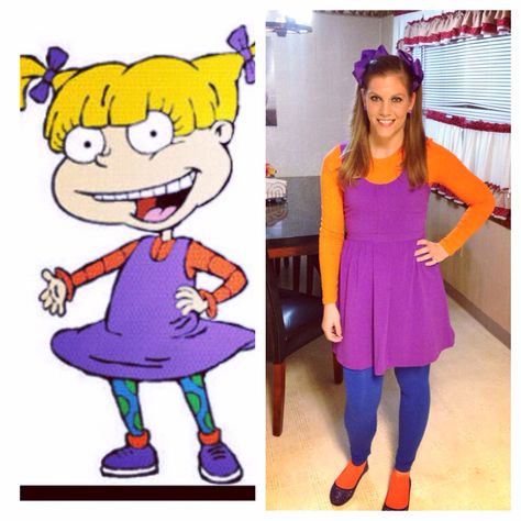 Angelica Pickles Costume -- Rugrats Angelica Rugrats Costume, Angelica Pickles Costume, 90s Cartoon Characters Costumes, Angelica Costume, Spirit Week Character Day, Villain Costume Ideas, Rugrats Costume, Rugrats Birthday Party, Angelica Rugrats