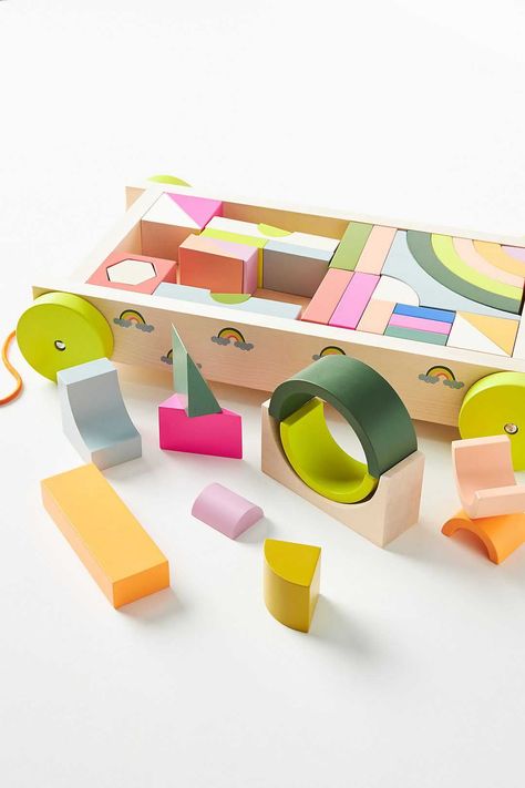 The fun of a wagon and blocks come together in one pretty, rainbow set. Recommended for ages 18 months and up. #christmasgifts #giftideas #giftsforkids #toddlers #bestgifts #southernliving Anthropologie Holiday, Rainbow Blocks, Toddler Christmas Gifts, Modern Toys, Frame Tv, Wooden Puzzles, Toy Sets, Framed Tv, Toddler Gifts