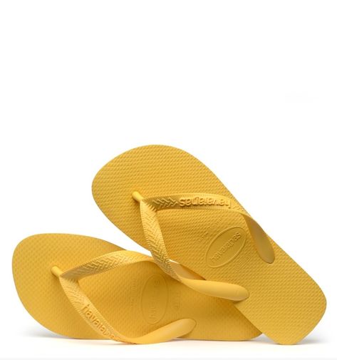 Havaianas Yellow top flip flops Yellow Flip Flops, Yellow Top, Mustard Yellow, Slip On Sandal, Mustard, Flip Flops, Slip On, Sandals, Yellow