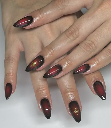 Goth Nails Short, Dark Aura Nails, Vampy Nails, Dark Aura, Nails October, Grad Nails, Aura Nails, Witchy Nails, Nails Acrylic Short