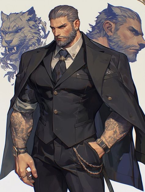 Aesthetic Body Men, Bearded Characters, The Haircut, Character Design Male, 판타지 아트, Male Art, Handsome Anime Guys, Handsome Anime, Character Portraits