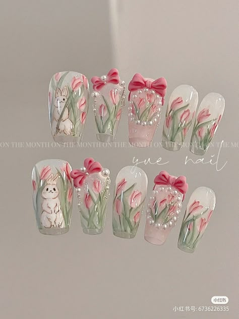 Nails Ideas Natural, Euphoria Vibe, Nails Hacks, Chinese Nails, Glamorous Birthday, Tulip Nails, Euphoria Nails, Birthday Nail Designs, Coquette Vibes