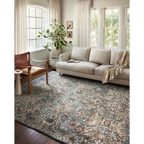 LOLOI II Saban Blue/Sand 2 ft. 7 in. x 4 ft. Traditional Polypropylene Pile Area Rug-SABASAB-04BBSA2740 - The Home Depot Types Of Design Styles, Alexander Home, Muted Color Palette, Inspire Me Home Decor, Loloi Rugs, Artisan Rugs, Rug Direct, Design Living Room, Soft Rug