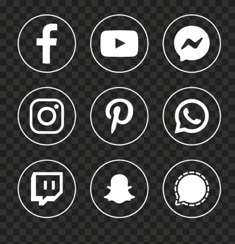 White Social Media Icons, Social Media Icons Png, Facebook Logo Transparent, Round Icons, Social Network Icons, Logo Outline, Original Background, Network Icon, Broken Screen Wallpaper