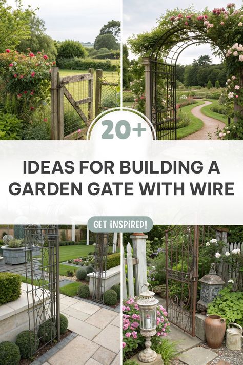 Click for More ➡️ | Save for Later ❤️ | Garden Gate Ideas: Explore timeless classics, vintage styles, and innovative designs for your garden. Garden Fences And Gates, Garden Gate Ideas, Trellis Gate, Building A Garden, Wire Trellis, Garden Archway, Metal Garden Gates, Gate Kit, Gate Hinges