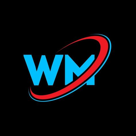 WM W M letter logo design. Initial letter WM linked circle uppercase monogram logo red and blue. WM logo, W M design. wm, w m M Letter Logo Design, Wm Logo, M Letter Logo, M Wallpaper, Dark Background Wallpaper, M Design, M Letter, Picture Letters, Background Images For Quotes