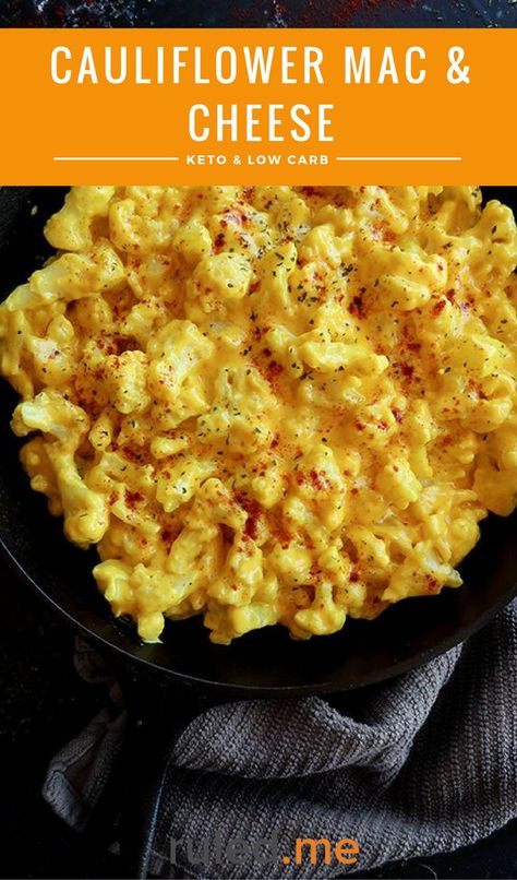 An easy cauliflower mac and cheese recipe for those following a low carb or ketogenic diet. #ketodiet #ketorecipes #cauliflower Easy Cauliflower Mac And Cheese, Cauliflower Mac And Cheese Recipe, Keto Mac And Cheese, Cauliflower Mac And Cheese, Easy Cauliflower, Low Carb Diets, Mac And Cheese Recipe, Keto Recipes Dinner, Diet Vegetarian