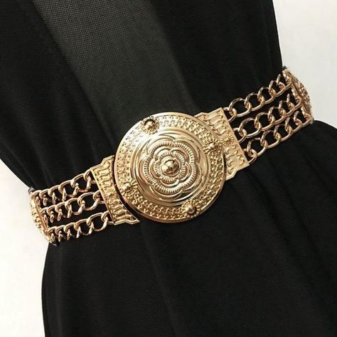 Gold Metal Belt, Belt For Dress, Flower Belt, Women Flower, Gold Chain With Pendant, Chain Belts, Golden Chain, Gold Belts, Chain Fashion