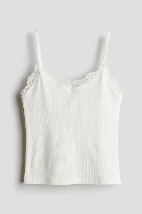 Girls' Clothes | Dresses, Jeans & More | H&M US Preppy Tops, White Lace Tank Top, Twill Skirt, Outfit Inspo Casual, Stylish Pants, White Barn, Cute Tank Tops, Cute Preppy Outfits, Jeans Leggings