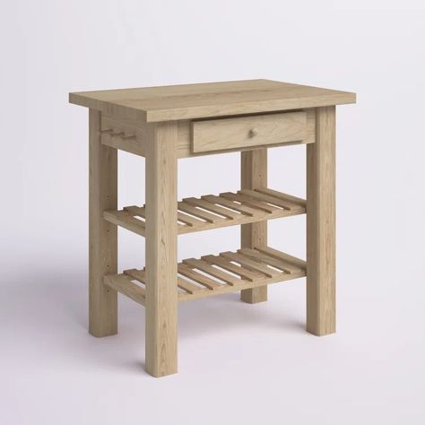 Mistana™ Lynn Solid Wood Prep Table & Reviews | Wayfair Kitchen Prep Table, Country Cottage Kitchen, Prep Table, Kitchen Prep, The Perfect Kitchen, Into The Wood, Wood Pallet Projects, Kitchen Islands, Stylish Kitchen