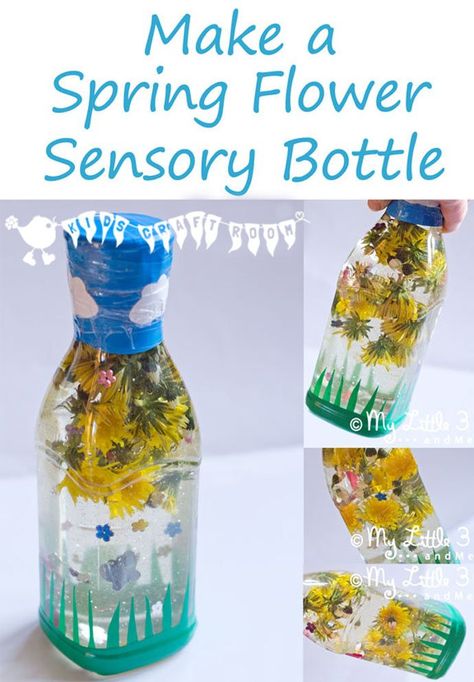 SPRING FLOWER SENSORY BOTTLES -  Babies and toddlers will love this educational activity that explores the natural world and brings the outside inside! Flower Sensory, Discovery Bottles, Sensory Bottle, Kids Craft Room, Educational Toys For Toddlers, Spring Preschool, Sensory Bottles, The Natural World, Spring Theme