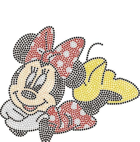 Point Art Dot, Printable String Art Patterns, Rhinestone Designs Templates, Rhinestone Designs Pattern, Rhinestone Projects, Mickey Mouse Art, Rhinestone Crafts, String Art Patterns, Cool Paper Crafts