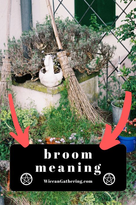 Discover surprising beliefs and supersitions about the humble witches broom. #WiccaBroom #WitchBroom #WitchesBroomMeaning #WitchSuperstitions Witch Broom Over Door, Besom Broom Witchcraft, Witch Broom Decorating Ideas, Witch Broom Meaning, Coven Party, Cinnamon Broom, Spells That Really Work, Witchcraft Spells For Beginners, Hanging Witch