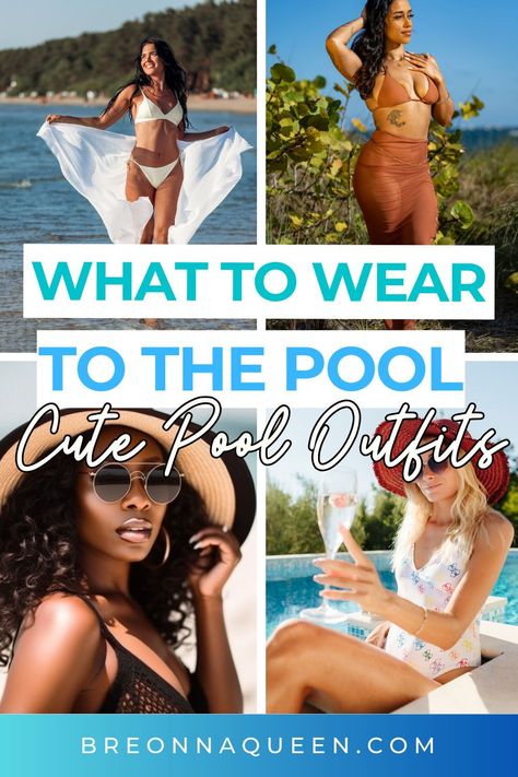 Your guide to the perfect pool day attire is here! Find out what to wear for a day of lounging or active swimming with these versatile outfit ideas. #PoolsideOutfits #SwimFashion what to wear to the pool, pool day outfit ideas, pool day outfits Pool Attire For Women, Pool Looks Women, Pool Outfit Ideas, Pool Day Outfit, Pool Party Adults, Pool Outfits, Resort Casual, Cute Kimonos, Day Outfit Ideas