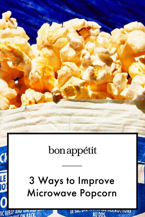 Microwave popcorn is an excellent food. That being said, there’s always room for improvement, no? When you’re craving something more—spicier, sweeter, cheesier, savory-er—packaged popcorn seasoning can often fall flat. If you really want to impress at your next movie night, or if you you want to zhuzh up some leftover popcorn, follow these three tips to improve microwave popcorn. Stasher Bag Popcorn, Popcorn Add Ins, What To Put On Popcorn, Leftover Popcorn Recipes, Microwave Popcorn Recipes, Popcorn Popper Recipes, Popcorn Store, Homemade Rice Krispies, Microwave Popcorn Popper